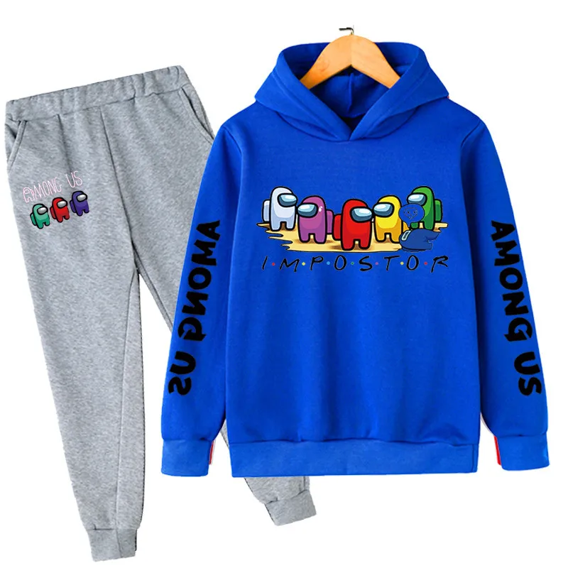

Boy Girl Impostor Sets Clothing 2022 Winter Casual Cotton Kids Among Us Hoodies + Pants Children Long Sleeve Video Game Outfits