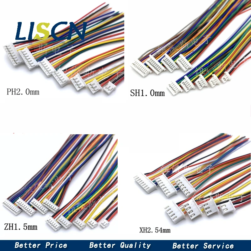 

Разъемы LISM SH/JST/ZH/PH/XH 1.0/1.25/1.5/2.0/2.54 мм с проводом 2-10 контактов