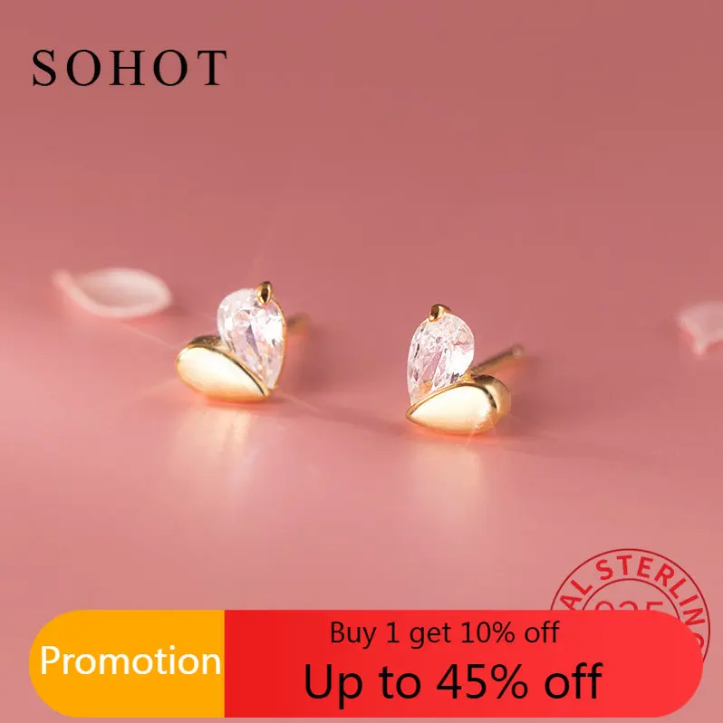 

Женские серьги-гвоздики из серебра 925 пробы с цирконом