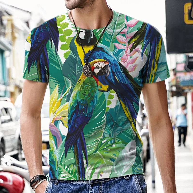 

Men Women Ladies Fashion Short Sleeve Funny 3D Print O-Neck Casual Tees Tops Streetwear Oversized Jungle Animals Print T-shirts