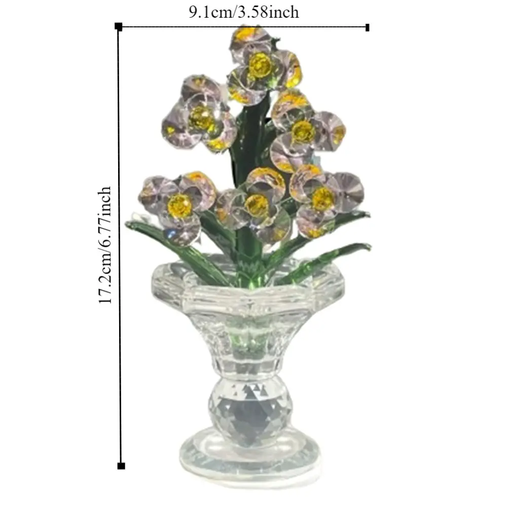 Яркий хрустальный цветок статуэтка хрустальные поделки изысканная стеклянная