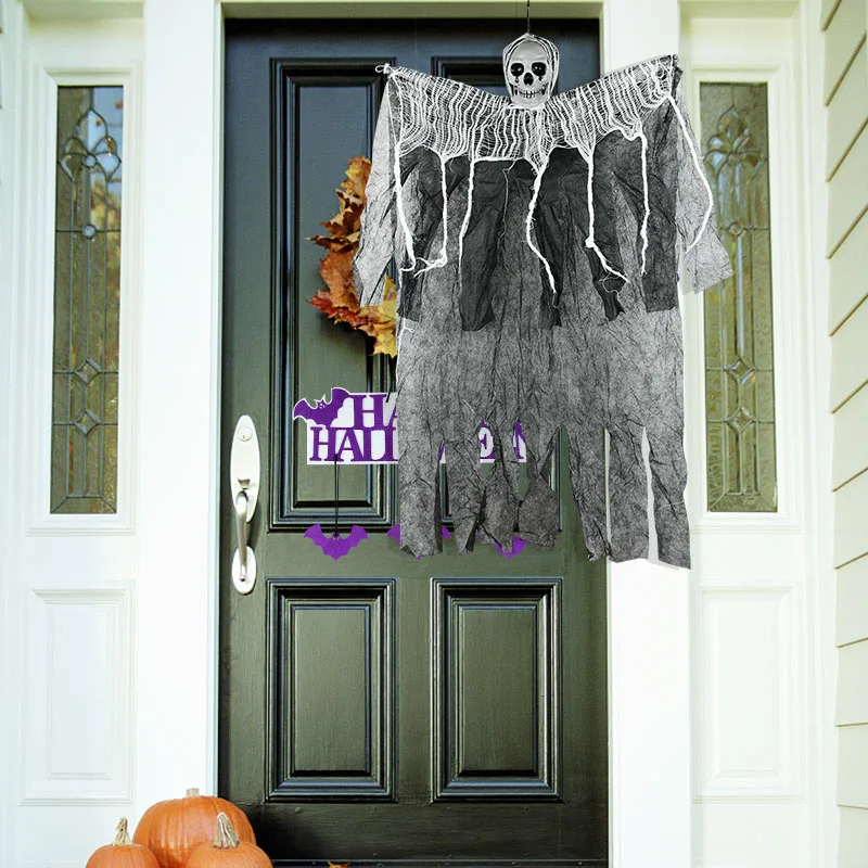 

Halloween Hanging Skull Head Ghost Haunted House Horror Props Ornament Halloween Decoration for Home Bar Wall Hang Pendant