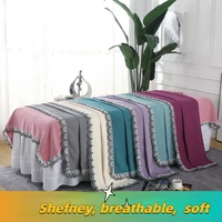 beauty salon bed sheet camas body spa massage foot bath luxury thickened cotton and linen sabanas with holes
