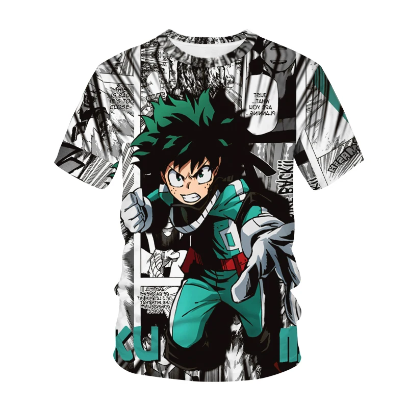 Кавайная футболка My Hero моя геройская академия модная в стиле Харадзюку для