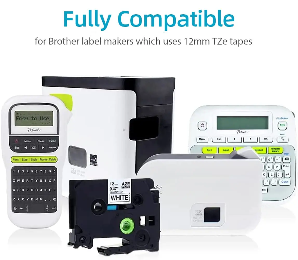 Labelife 5PCS TZe231 Label Tape Mix Color Compatible for Maker Laminated 12mm labeler 231 241 251 631 641 3/5/6pcs - купить по