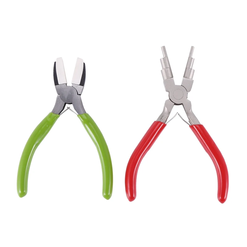 

2Pc Jewelry Pliers Including 6 In 1 Bail Making Pliers Jewelry Bail Pliers, Nylon Nose Pliers For Jewelry Making Beading