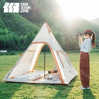 3 4 people outdoor camping indian teepee tent oxford pu waterproof easy set up tipi tent with double mesh door 230x230x220cm
