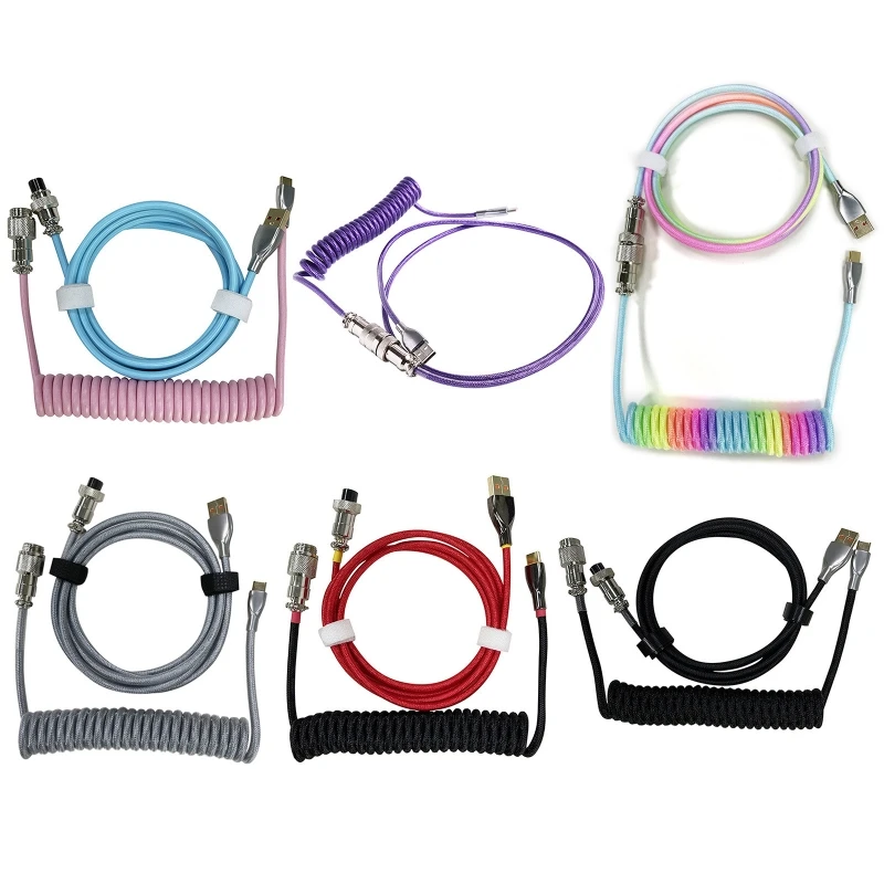 

Coiled USB C Cable for Gaming Keyboard Wire Mechanical Keyboard USB Cable