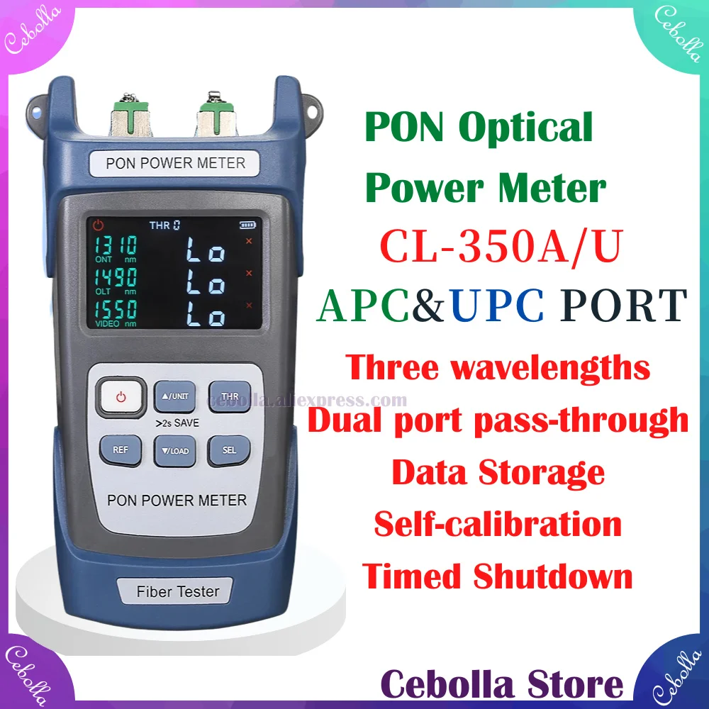 NEW CL-350A/U Fiber Optical PON Power Meter APC/UPC port(optional)  Wavelength 1310/1490/1550nm FTTX/ONT/OLT