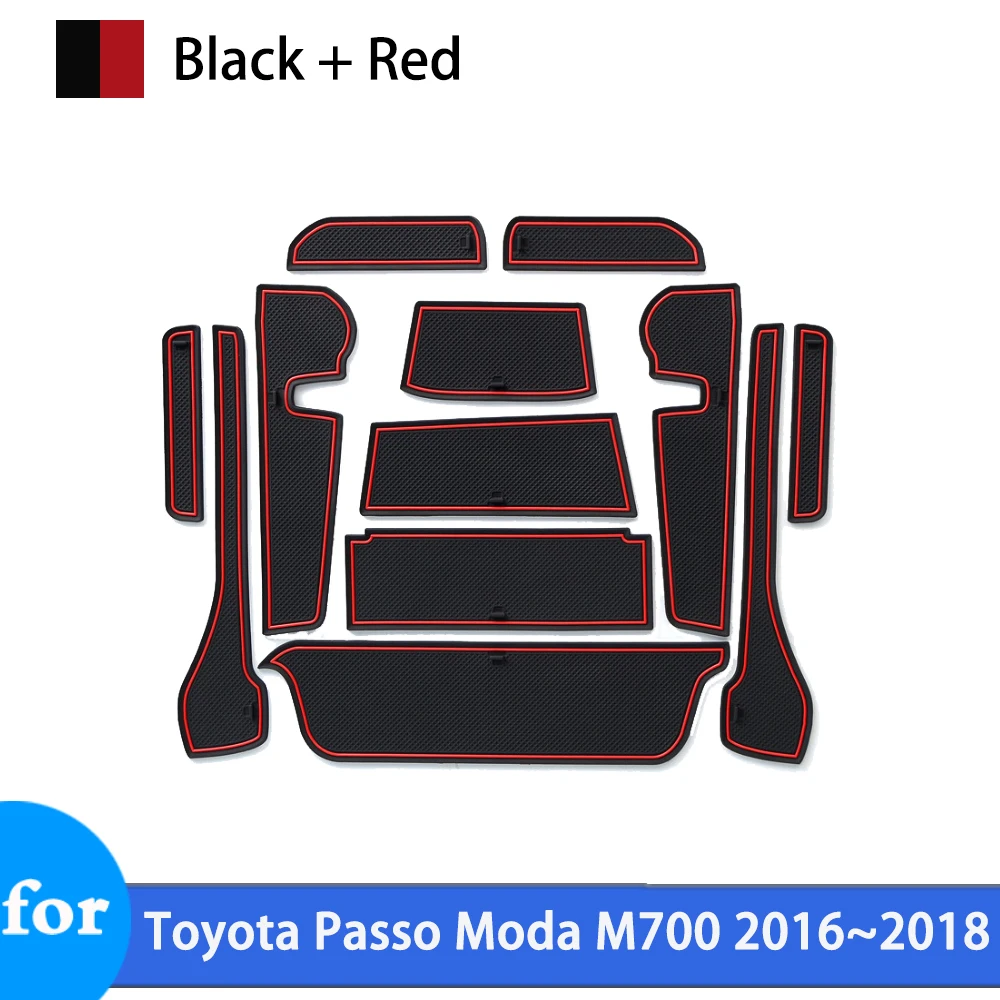 

Нескользящие резиновые коврики с подушками для двери для Toyota Passo Moda M700 2016 2017 2018 противоскользящие автомобильные наклейки с прорезями для ворот аксессуары