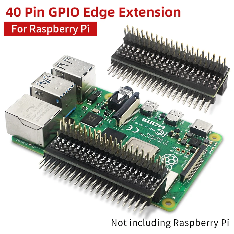 

Raspberry Pi 40 Pin GPIO Extension Header Double Row Right Angle GPIO Edge Extension Connector for Pi 4B 3B+ 3B Zero 2 W