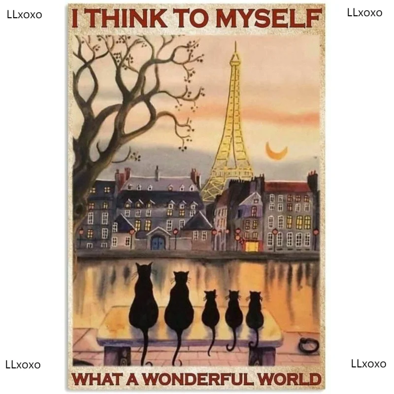 

vintage Room Decor Accessories After Poster Cat Vintage Tin Metal Sign Bar Club Cafe Posters On Wall Decor Art Cm christmas gift