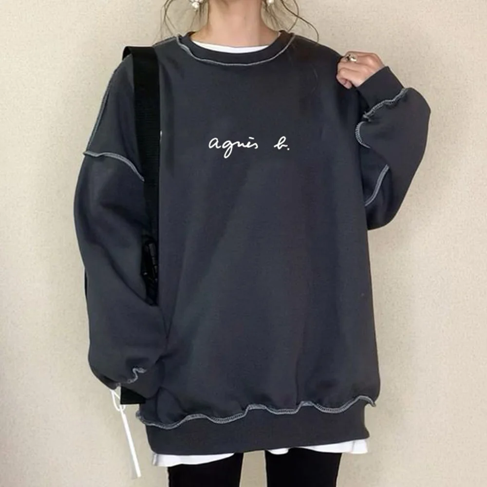 

Женская толстовка с круглым вырезом, с буквенным принтом