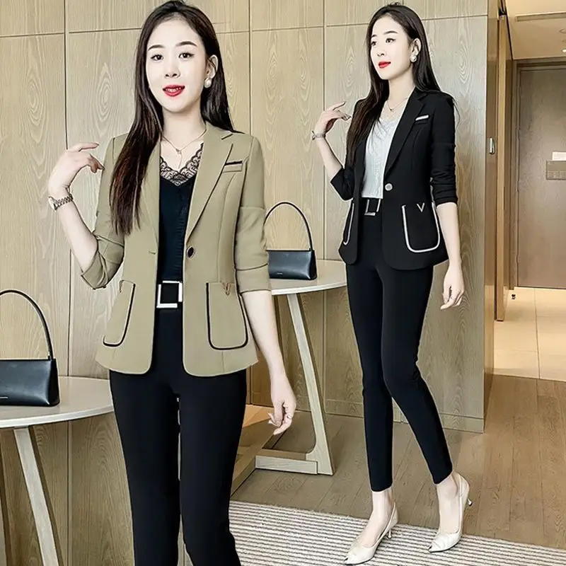 

2023 Spring Autumn Chic and Elegant Blazer New In Outerwear Casual Slim Korean Women's Jacket Female Suit Fashion Coat Y43