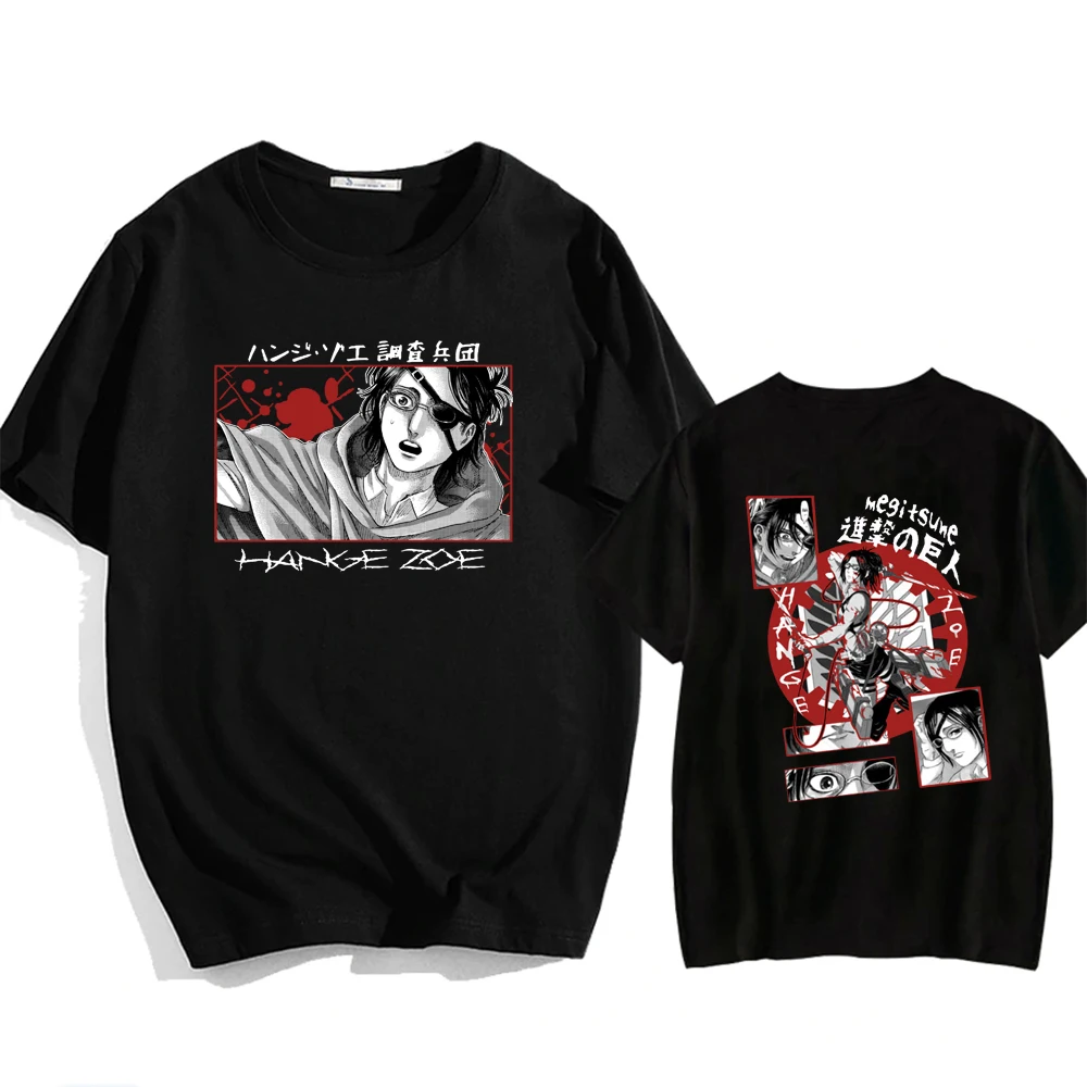 

New Anime Attack On Titan T Shirt Men Hange Zoe Graphic Tees Harajiku Manga T-shirt Casual Harajuku Loose Short-sleeved Male