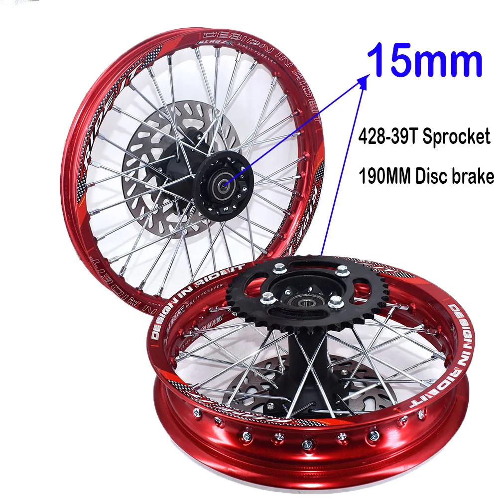 

Передние диски 1,40-14 дюймов задние 1,85-12 дюймов колесные звездочки из алюминиевого сплава дисковый тормоз для KLX CRF Kayo ESB Кроссовый питбайк мотоцикл