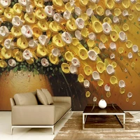 custom photo wallpaper 3d stereo oil painting flowers yellow tree mural living room tv sofa bedroom modern art papel de parede
