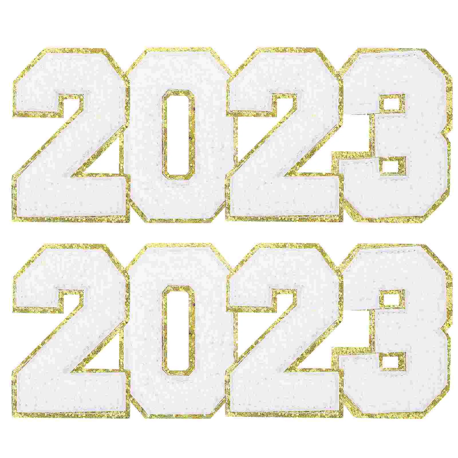 

2 Sets Backpack Patches Clothes Patch 8X5.5cm Sew Appliques Black Cloth Accessory Number Clothing Patches Embroidered Patches