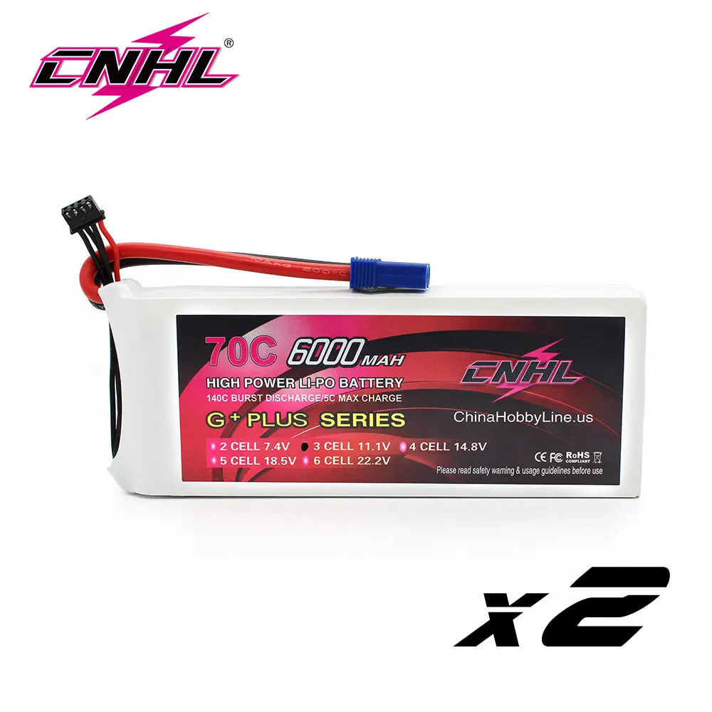 Фото 2 шт. аккумулятор CNHL Lipo 3S 11 1 В 6000 мАч 70C G + PLUS с разъемом EC5 для радиоуправляемого 2 шт. аккумулятор CNHL Lipo 3S 11 1 В 6000 мАч 70C G + PLUS с разъемом EC5 для радиоуправляемого