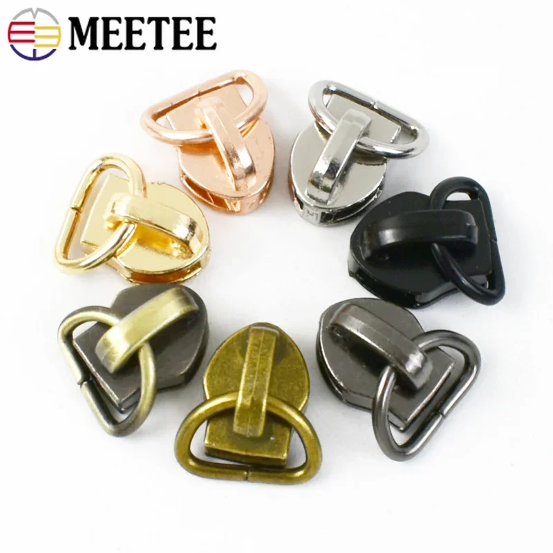 

10/30/50Pcs D Ring 5# Zipper Head Pulls For Nylon Zip Tapes Zipper Sliders for Bag Repair Kit Replacement DIY Sewing Accessories