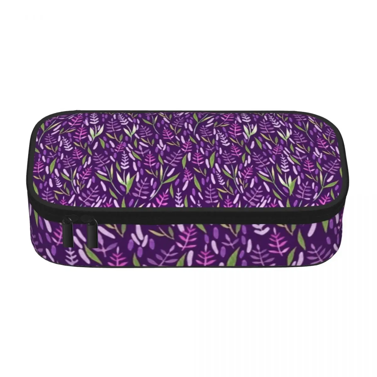 Purple And Pink Lavender Pencil Case Elegant Floral Print Cool Print Zipper Pencil Box Back to School Girls Boys Pen Bags