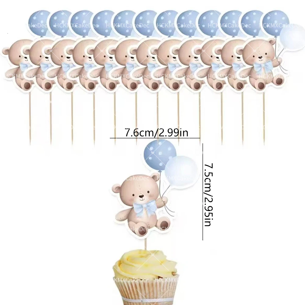 

Набор из 12 розовых воздушных шаров с медвежонком для кексов