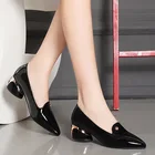 Женские ботинки на высоком каблуке, классические ботинки с острым носком, черные туфли-лодочки на тонком каблуке, красные ботинки в стиле ретро, офисная обувь, весна 2022