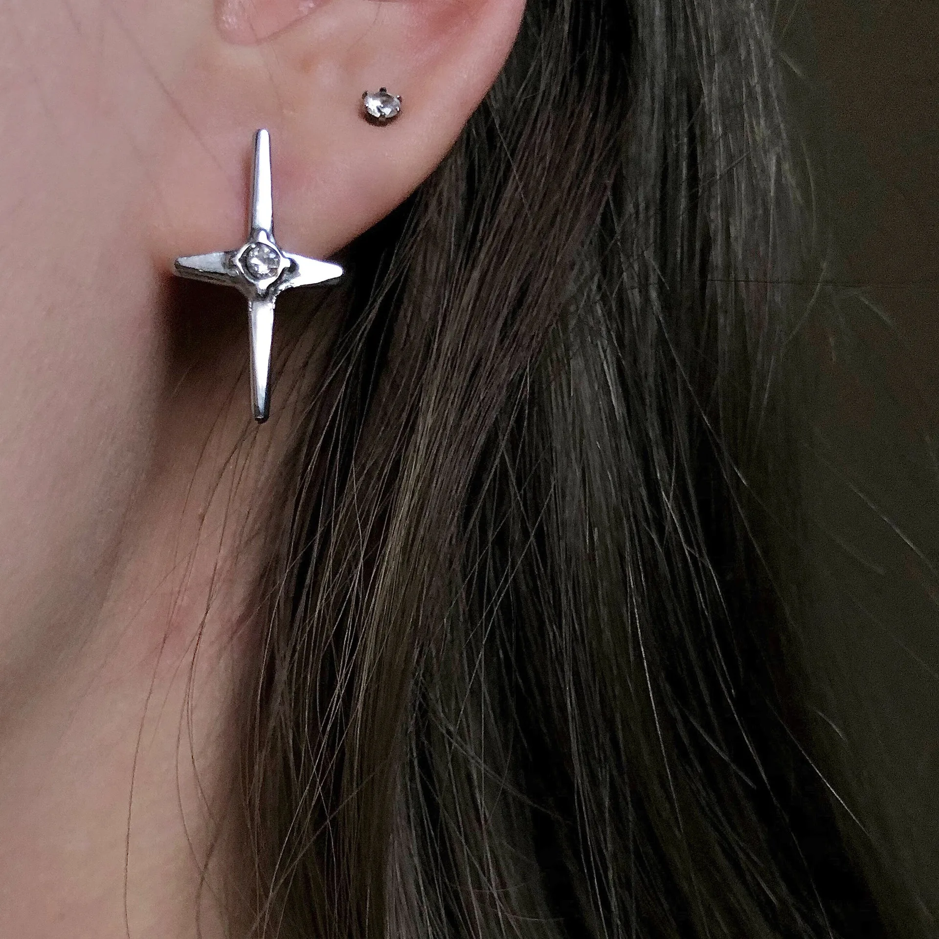 

Винтажные серьги-кресты серебряного цвета для женщин 2023 серьги из прозрачного циркония ювелирные изделия в Корейском стиле для молодых девушек Роскошные Дизайнерские крутые вещи