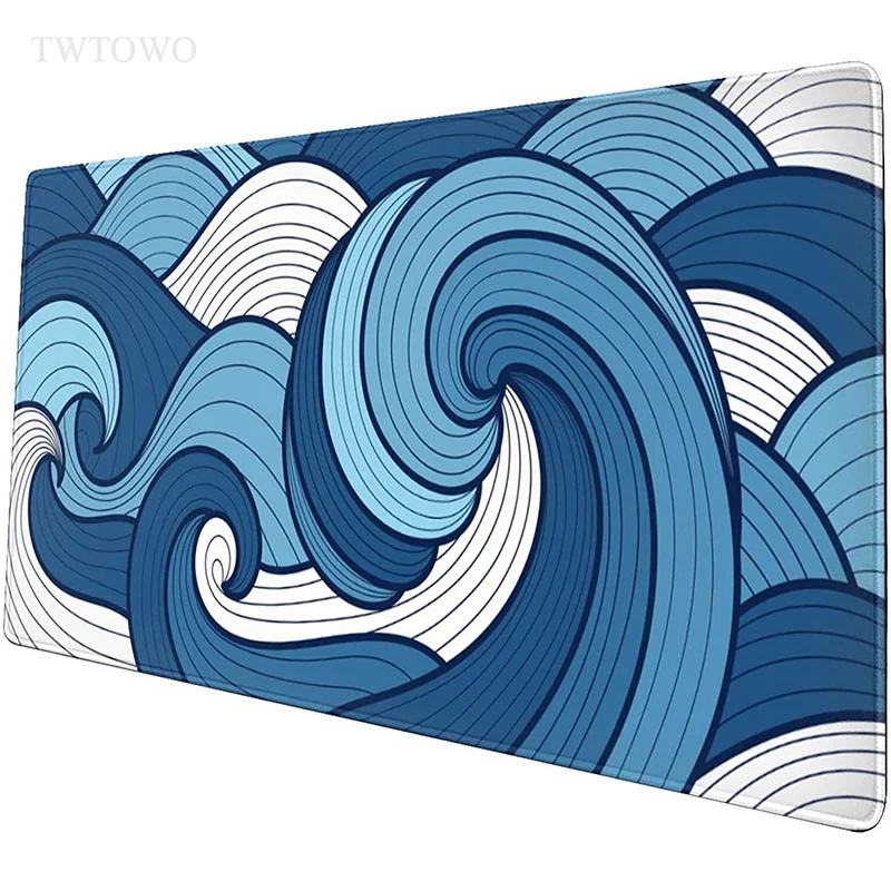 

Japanese Style Great Wave Blue Mouse Pad Gaming XL New HD Mousepad XXL Anti Slip Carpet Natural Rubber Computer Table Mat
