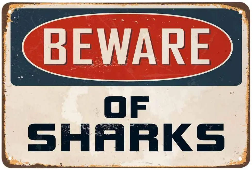 Остерегайтесь оловянных знаков Акульей AOYEGO, винтажные металлические жестяные знаки для кафе, баров, пабов, магазинов, настенные декоративные забавные Фотообои