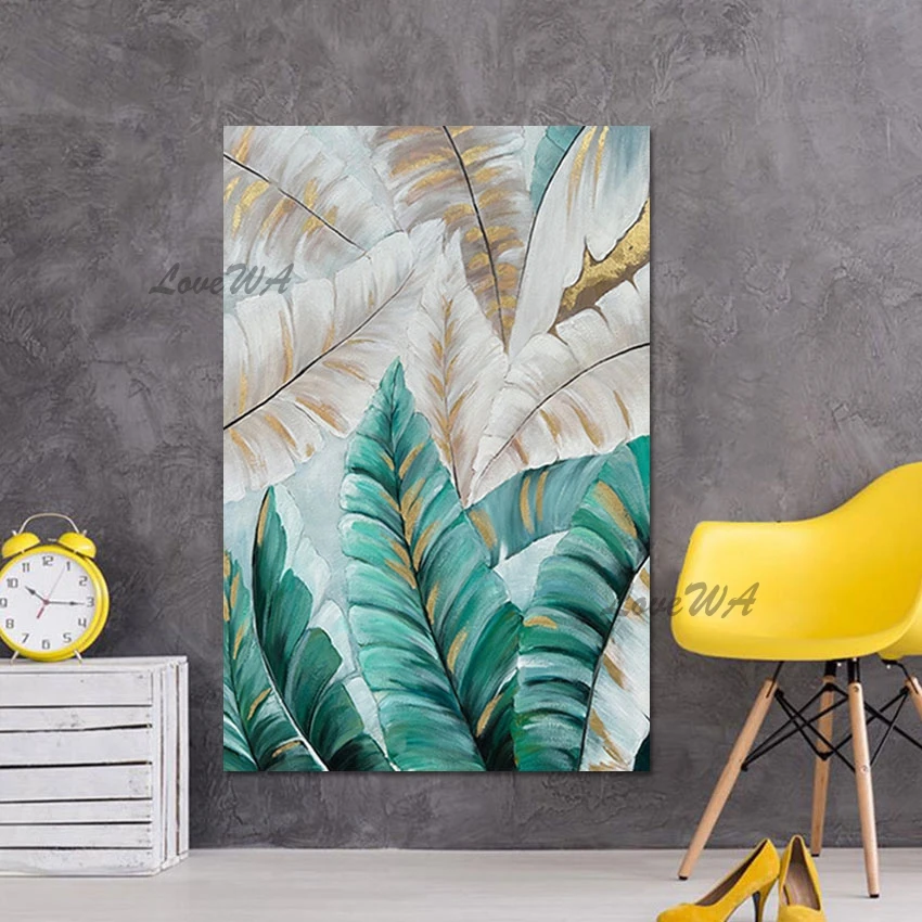 Абстрактная живопись с изображением растений современный декор для отеля холст