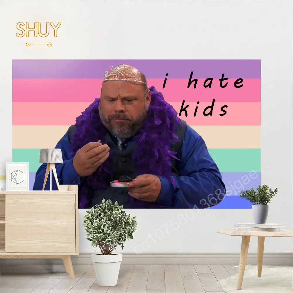 

Bertram Hate Kids Tapestry Wall Hanging Funny Meme Art Aesthetic Room Decoration Bedroom Sofa Blanket Yoga Mat