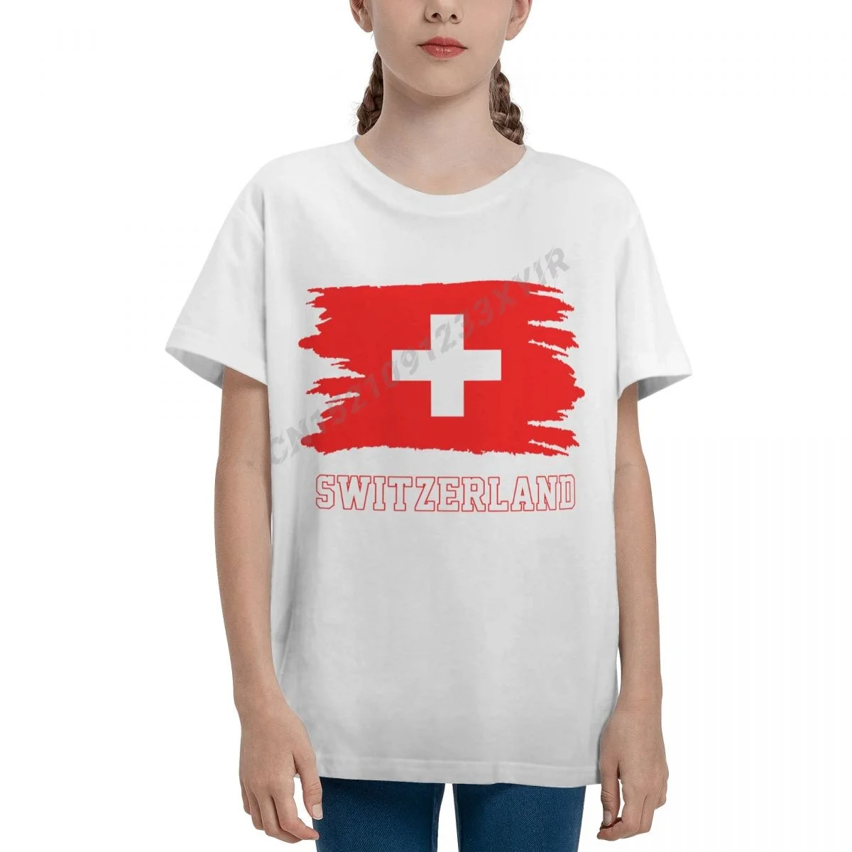 

Футболка детская с круглым вырезом и коротким рукавом, из натурального хлопка