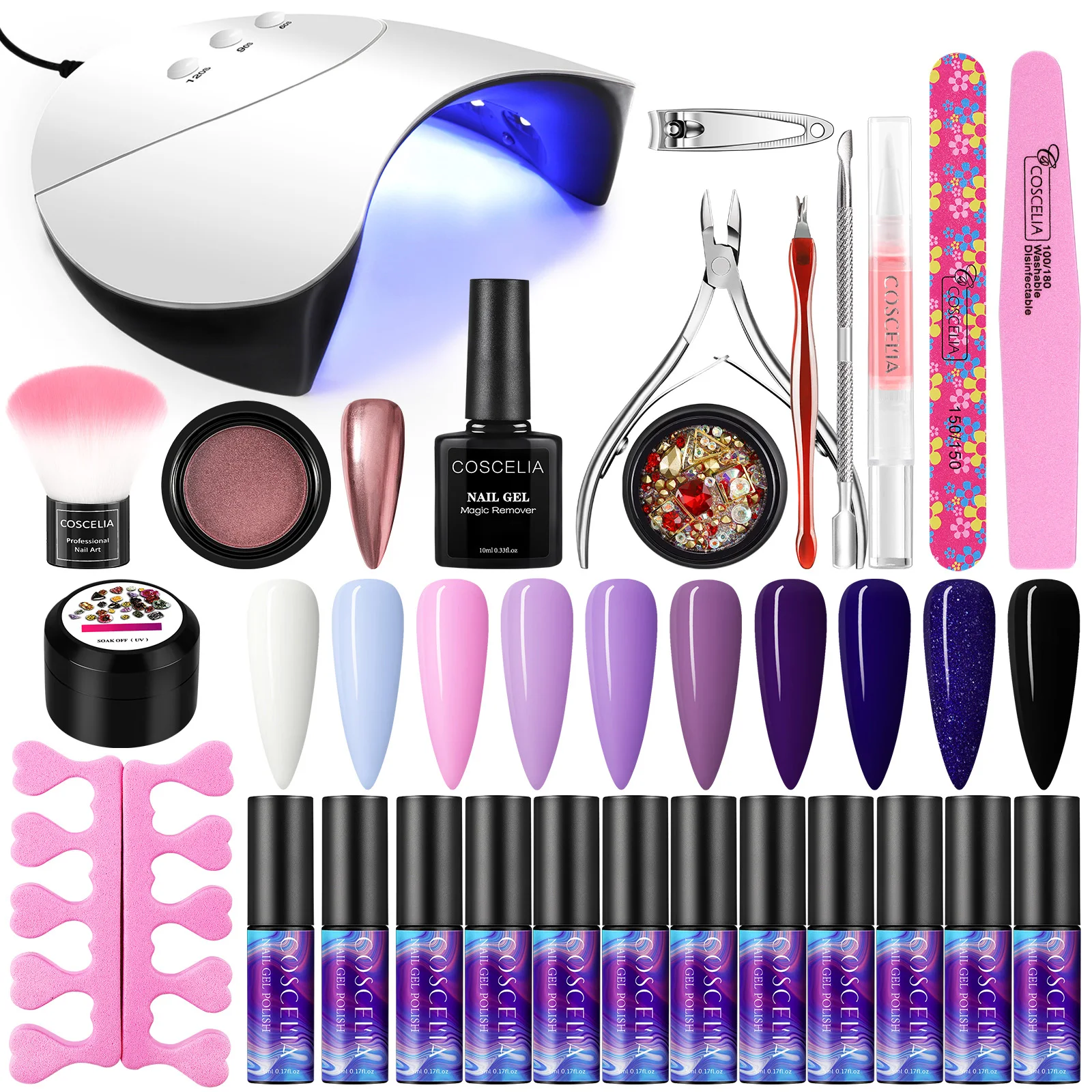 

10 Colors Nail Gel Kit Professional Nail Set With UV Nail Lamp Nail Drill For Drying Gel Nail Polish Set Manicure Set