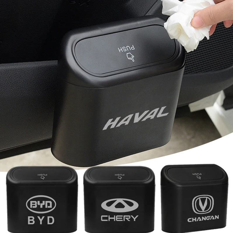 

1pcs Hanging Car Trash Can Dust Case Storage Box Car accessories For SsangYong Actyon Kyron Korando Rexton Tivoli Auto Gadgets