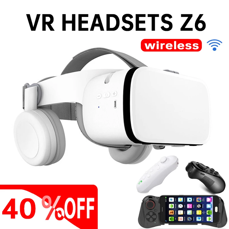 VR box Virtual Reality 3d glasses Headset helmet for Smartphones Cell Phone Mobile 4.7-6.5 inch  Bluetooth VR Wireless Rocker