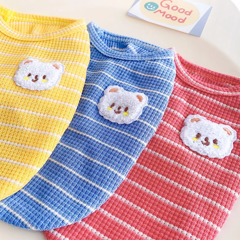 Летняя одежда для домашних животных с принтом медведя питомцев костюм маленьких