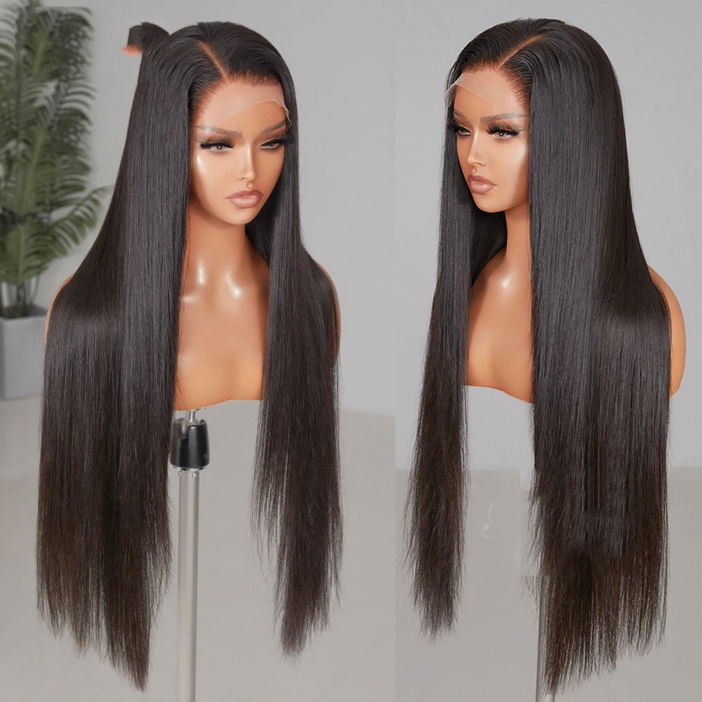 

13*4 Silk Base Lace Frontal Wig Straight Silk Top Lace Front Synthetic For Women PrePlucked Hairline Wig With Baby Hair Full