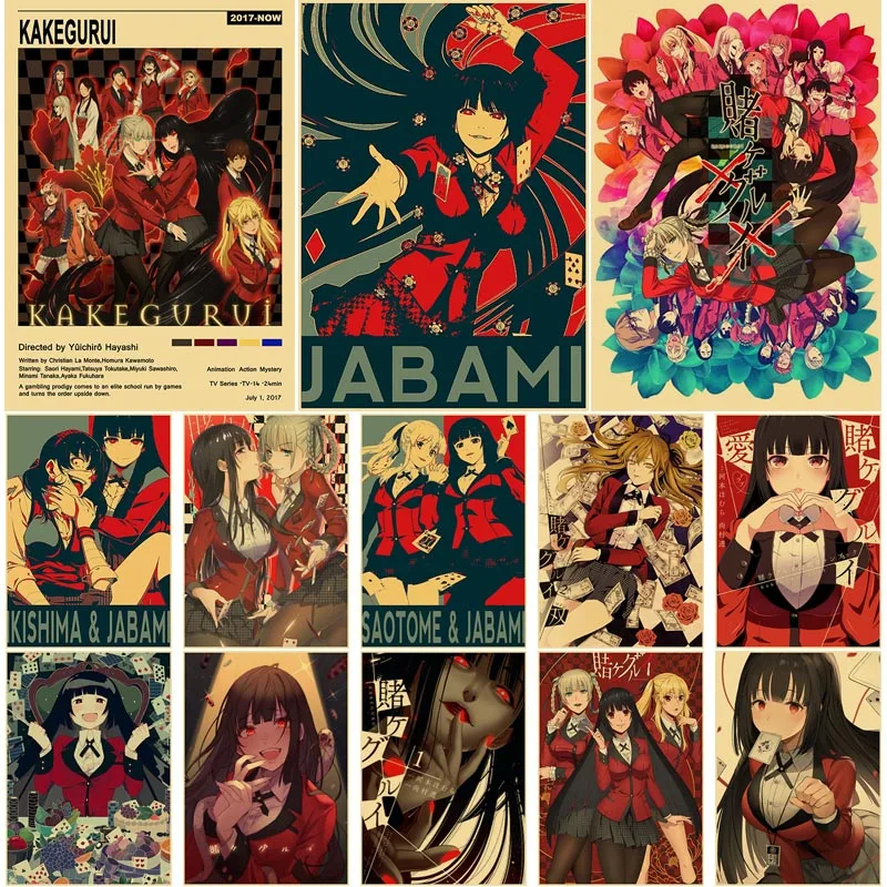 

Kakegurui Posters Kraft Paper Vintage Anime Poster Painting Pictures Home Decoration Mural Room Bar Wall Art Decor Stickers Gift
