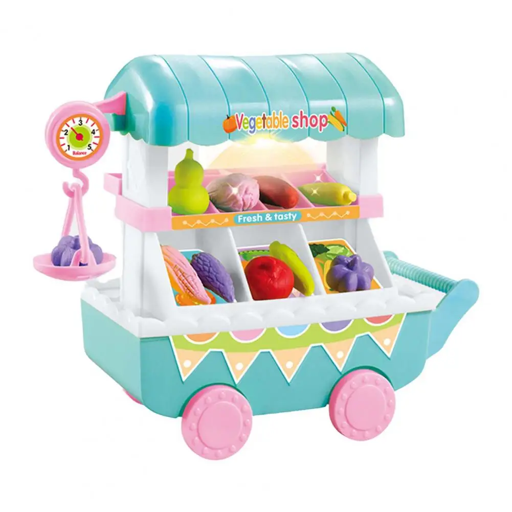 

Pretend Play Toy 1 Set Useful Rich Accessories Fully Equipped Mini Trolley Pretend Play Toy for Kids