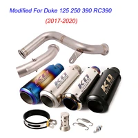 slip on motorcycle middle link tube and 51mm muffler exhaust system modified for duke 125 250 390 rc390 2017 2020