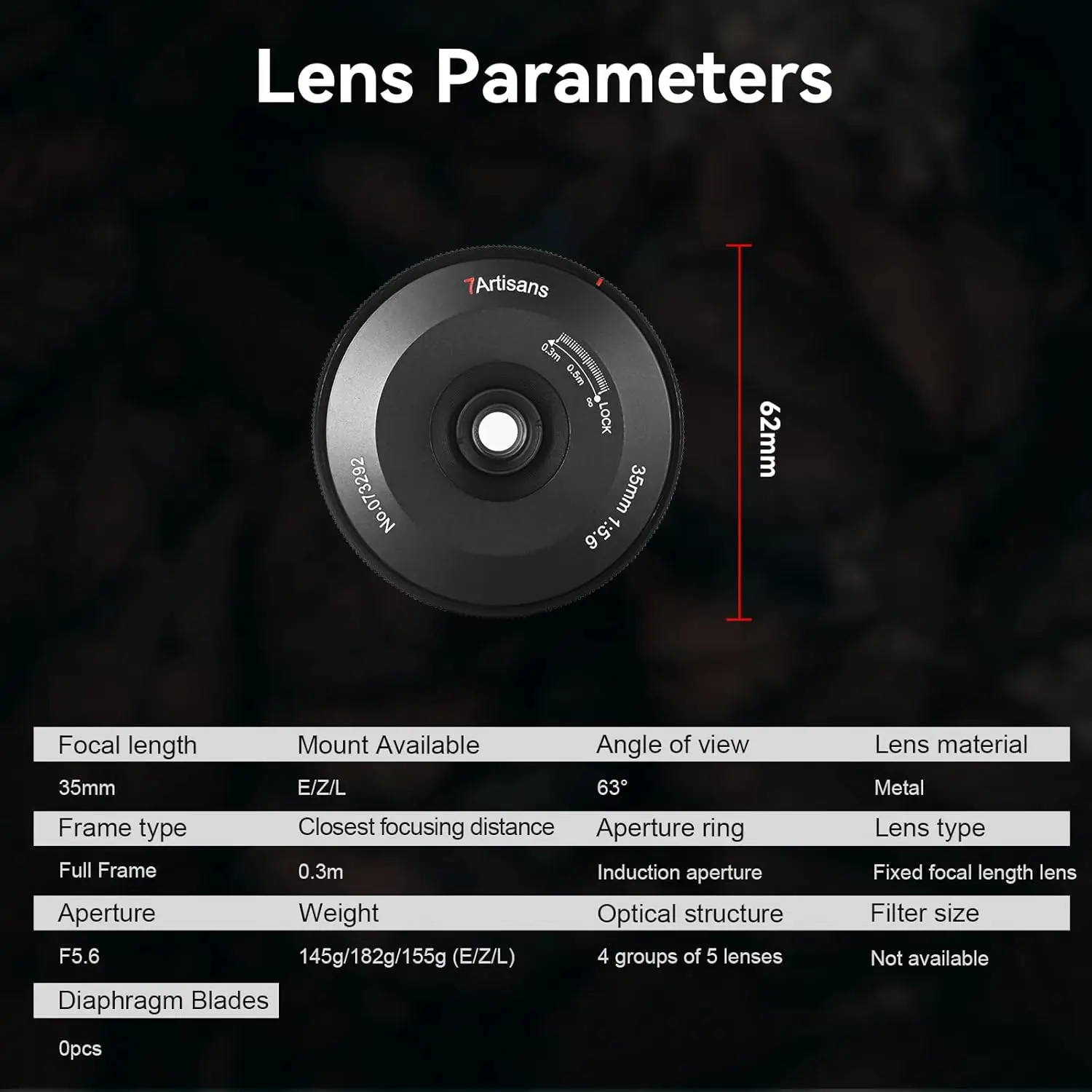 7artisans 35 мм f5.6 Полнокадровый ультратонкий объектив с ручной фокусировкой для