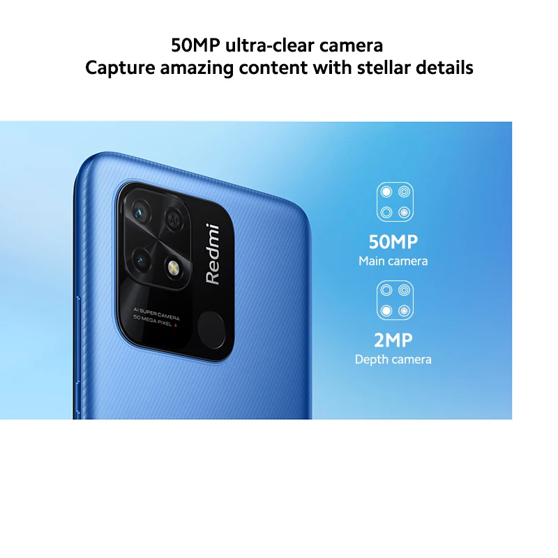 Смартфон Xiaomi Redmi 10C 4 Гб 64 ГБ/4 ГБ 128 Восьмиядерный процессор Snapdragon 680 дисплей 6 71