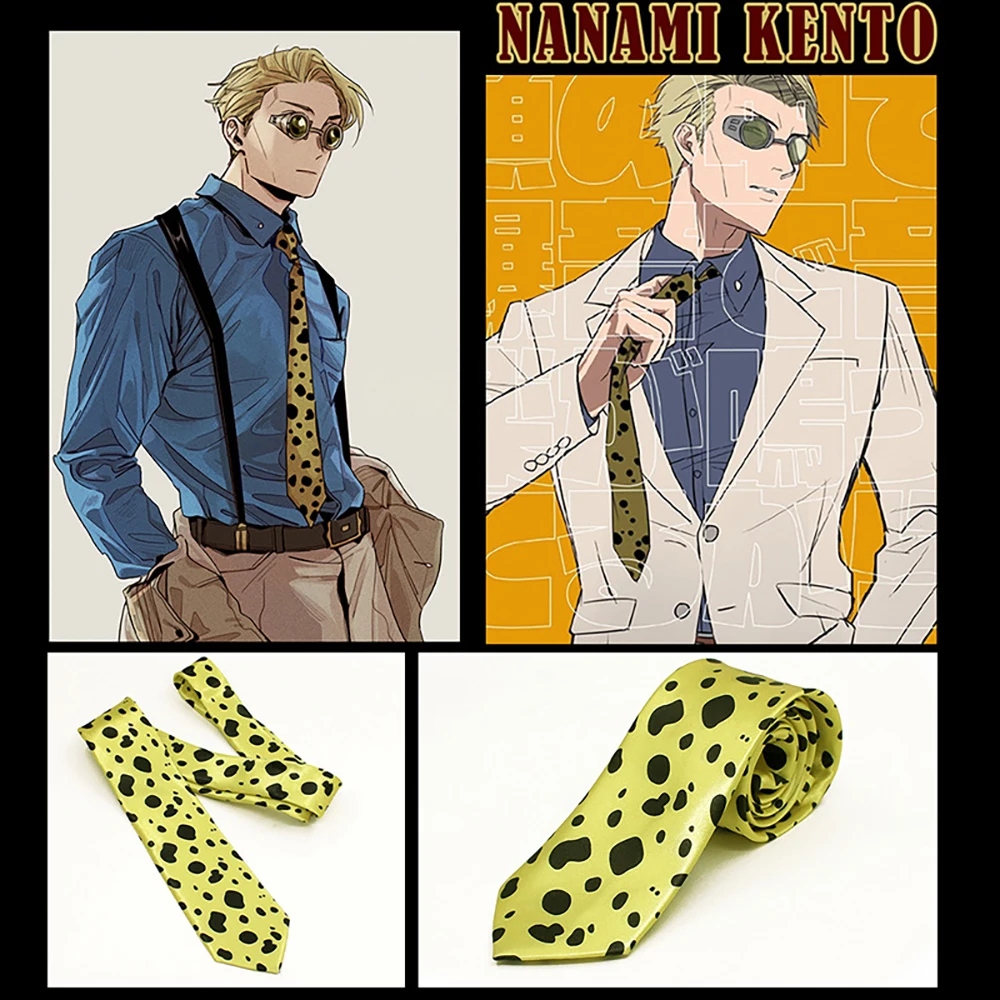 

Jujutsu Kaisen Kento Nanami Neck Tie Polyester Printing Casual Mens Cosplay Ties Party Decoration Cravate Shirt Accessories