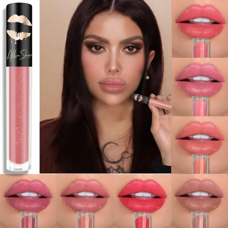 

Non-stick Cup Lip Gloss 12 Colors Liquid Lipstick Lip Tint Lips Makeup Moisturizing Lip Glaze Glitter Female Cosmetics