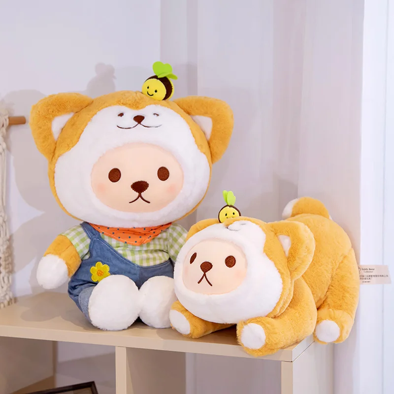 

Милая мультяшная Собака Тедди Акита 23-45 см, мягкая плюшевая игрушка, кукла, милая девочка, украшение на день рождения, подарок