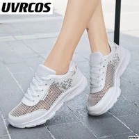 2022 summer new hollow mesh surface breathable soft bottom running shoes mesh shoes flat sneakers womens shoes sneakers