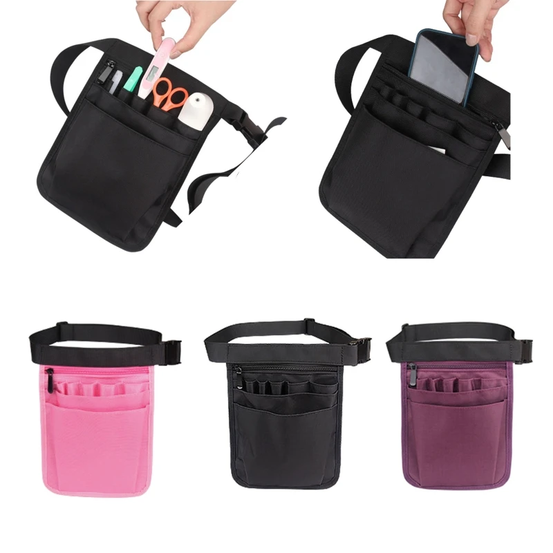 

Multi Pocket Nurse Bag Nurses Belt Pocket Pouch for Medical Scissors Care Kit Tool for Managers Pharmacists Dentists R7UA