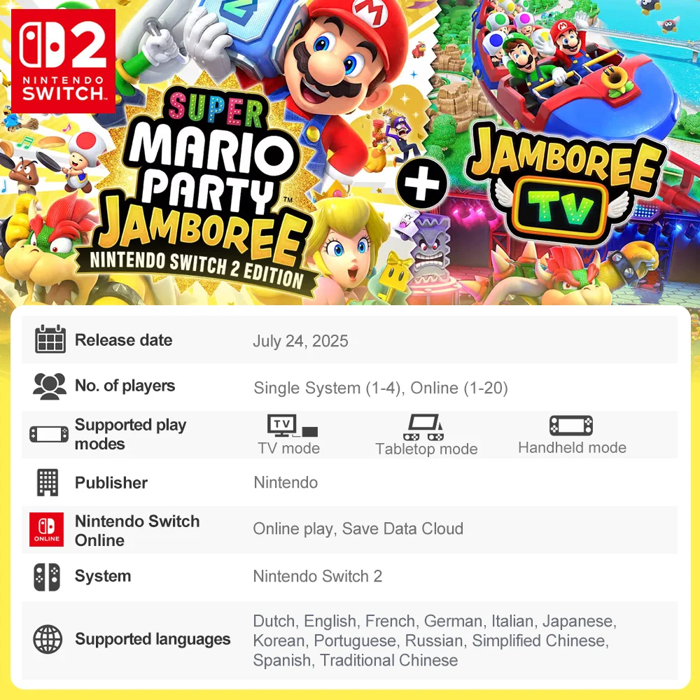 Фото Nintendo Switch 2 Super Mario Party Jamboree + Jamboree TV Juegos Предложения игр 100% официальная физическая игра Карточная игра Многопользовательская игра №3
