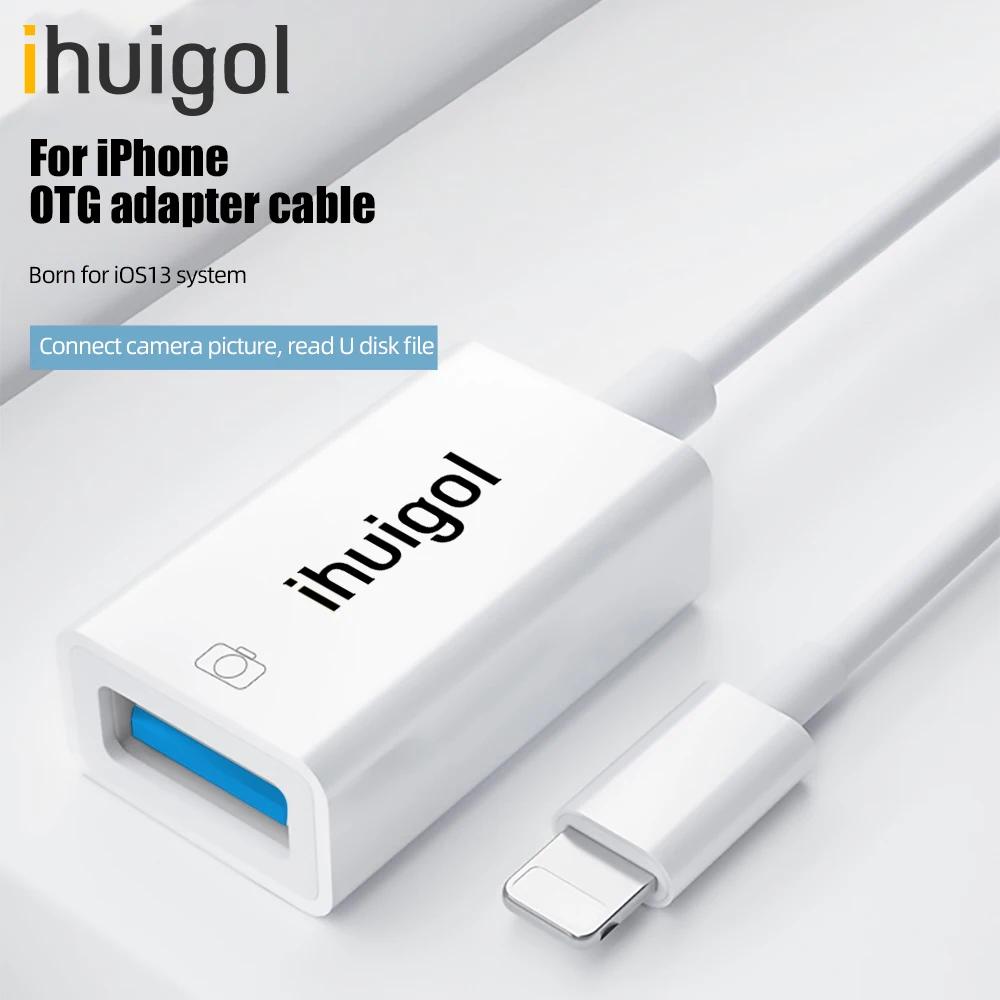 

ihuigol For iPhone ipad OTG Adapter Connector Mouse Keyboard U Disk Camera Card Reader Converter IOS 13 14 15 For iPhone 13 12